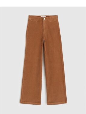 Madewell Wide Leg Corduroy Pants in Caramel Brown Super Stretch NX207 Brand New